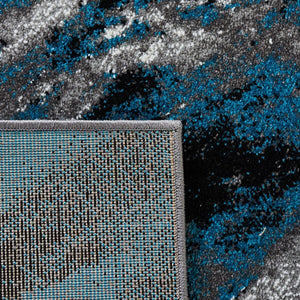 Glacier 127 Contemporary Power Loomed 100% Polypropylene Rug Blue / Grey