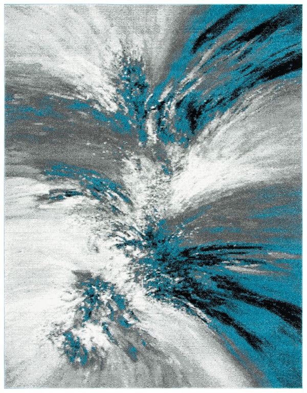 Glacier 127 Contemporary Power Loomed 100% Polypropylene Rug Blue / Grey