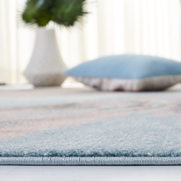 Glacier 127 Contemporary Power Loomed 100% Polypropylene Rug Pink / Blue