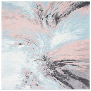 Glacier 127 Contemporary Power Loomed 100% Polypropylene Rug Pink / Blue