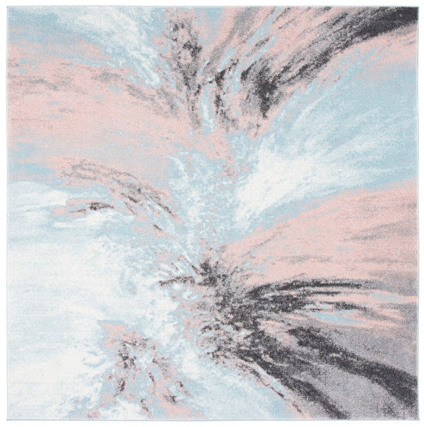 Glacier 127 Contemporary Power Loomed 100% Polypropylene Rug Pink / Blue