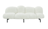 VIG Furniture Divani Casa Glaster - Contemporary White Sherpa 88" Bubble Sofa VGODZW-20036-WHT-S