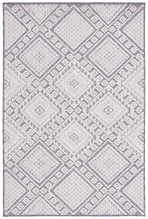 Global 800 Global 813 Indoor/Outdoor Power Loomed Polypropylene Pile Rug Grey / Ivory