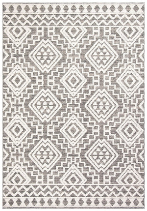 Global 800 Global 878 Indoor/Outdoor Power Loomed Polypropylene Pile Rug Grey / Ivory