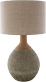 Glacia GLC-002 Global Linen, Cotton, Glass, Jute, Metal Table Lamp