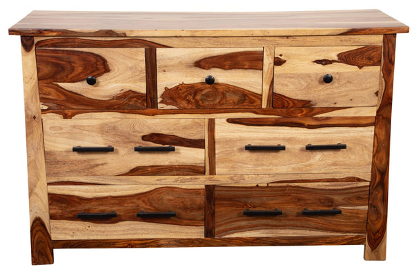 Porter Designs Kalispell Solid Sheesham Wood Natural Dresser Natural 07-116-06-PDU105