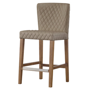 Albie Diamond Stitching Leatherette Counter Stool Danburry Dune