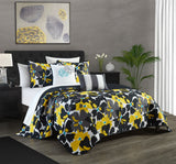 Aster Black King 5pc Quilt Set