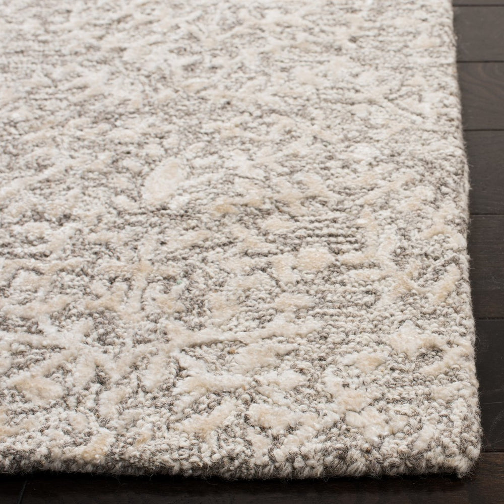 Glamour 117  Hand Tufted 25% Wool & 75% Viscose Rug Grey / Ivory