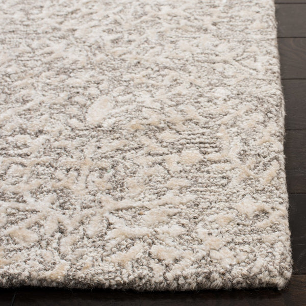 Glamour 117  Hand Tufted 25% Wool & 75% Viscose Rug Grey / Ivory