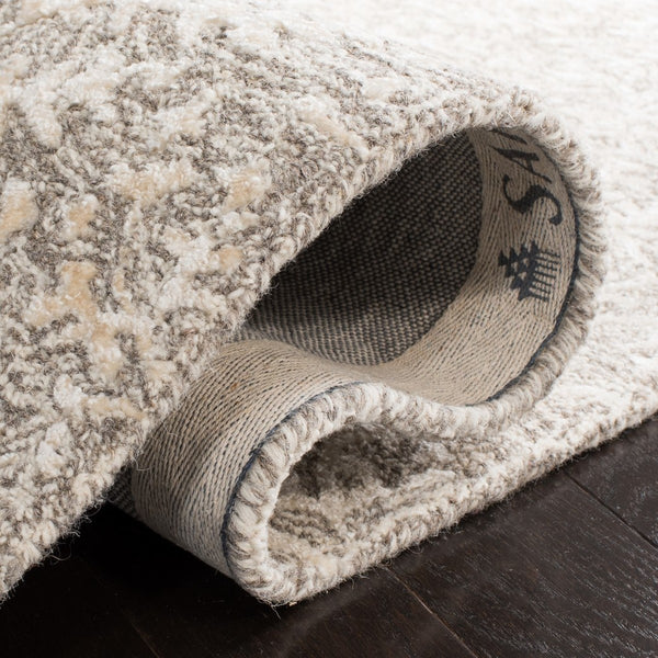 Glamour 117  Hand Tufted 25% Wool & 75% Viscose Rug Grey / Ivory
