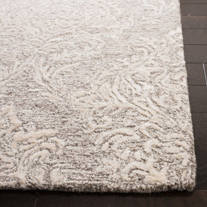 Glamour 118  Hand Tufted 25% Wool & 75% Viscose Rug Grey / Ivory