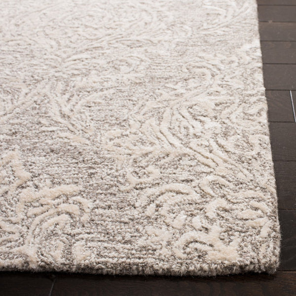 Glamour 118  Hand Tufted 25% Wool & 75% Viscose Rug Grey / Ivory