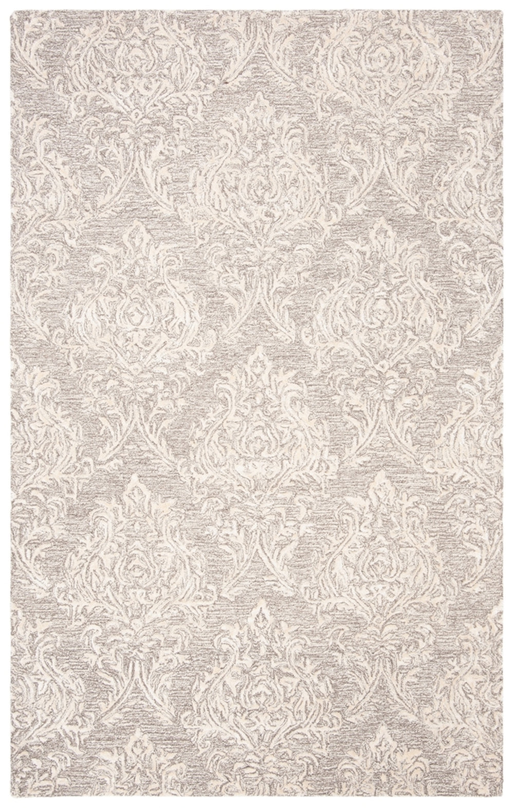 Glamour 118  Hand Tufted 25% Wool & 75% Viscose Rug Grey / Ivory