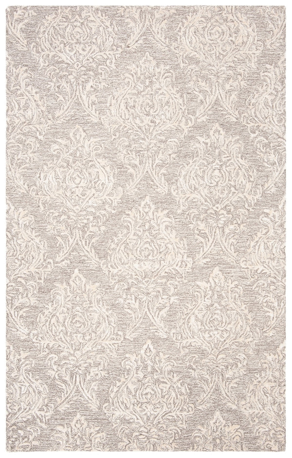 Glamour 118  Hand Tufted 25% Wool & 75% Viscose Rug Grey / Ivory
