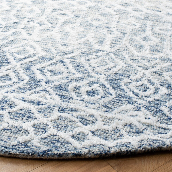 Glamour 304 Hand Tufted 60% Wool, 20% Viscose, 20% Cotton Contemporary Rug Blue / Ivory 60% Wool, 20% Viscose, 20% Cotton GLM304M-9
