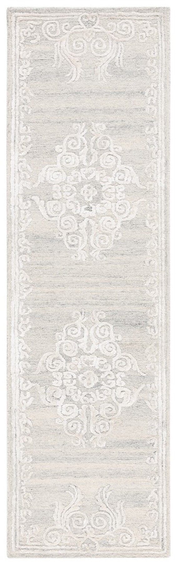 Safavieh Glamour 604 Antique Hand Tufted Rug Silver / Ivory GLM604G-8