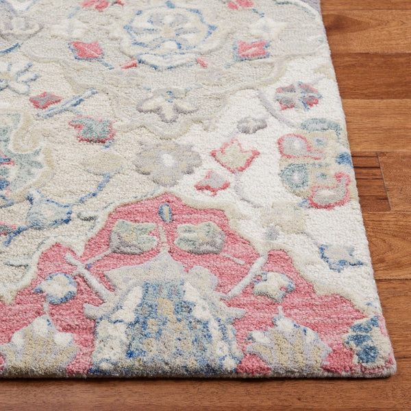 Glamour 622  Hand Tufted 100% Wool (Blended New Zealand Wool) Rug Ivory / Red
