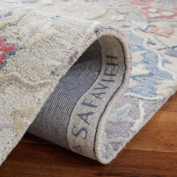 Glamour 622  Hand Tufted 100% Wool (Blended New Zealand Wool) Rug Ivory / Red