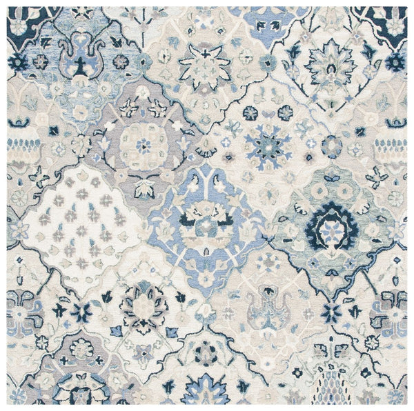 Glamour 622  Hand Tufted 100% Wool (Blended New Zealand Wool) Rug Beige / Blue