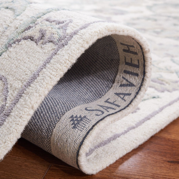 Glamour 624  Hand Tufted 100% Wool (Blended New Zealand Wool) Rug Ivory / Grey