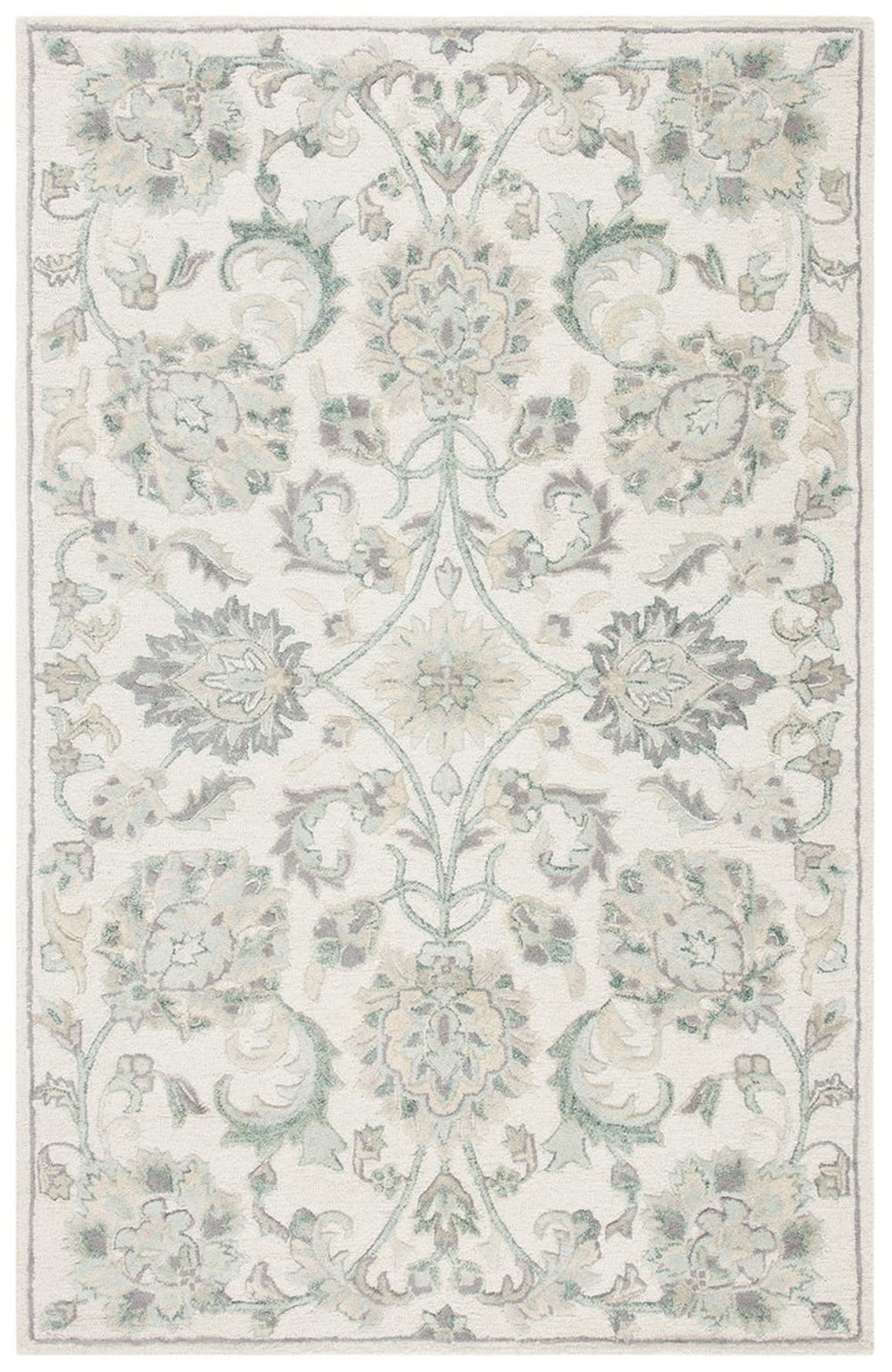 Glamour 624  Hand Tufted 100% Wool (Blended New Zealand Wool) Rug Ivory / Grey