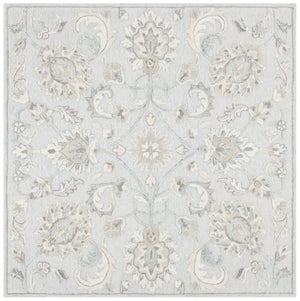 Glamour 624  Hand Tufted 100% Wool (Blended New Zealand Wool) Rug Light Blue / Ivory