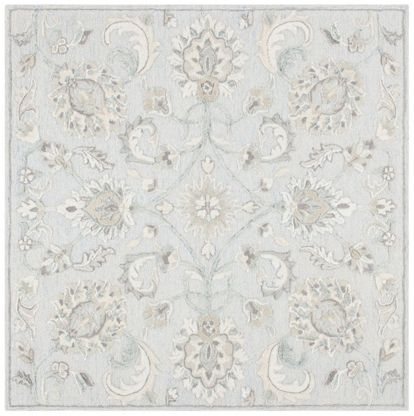 Glamour 624  Hand Tufted 100% Wool (Blended New Zealand Wool) Rug Light Blue / Ivory