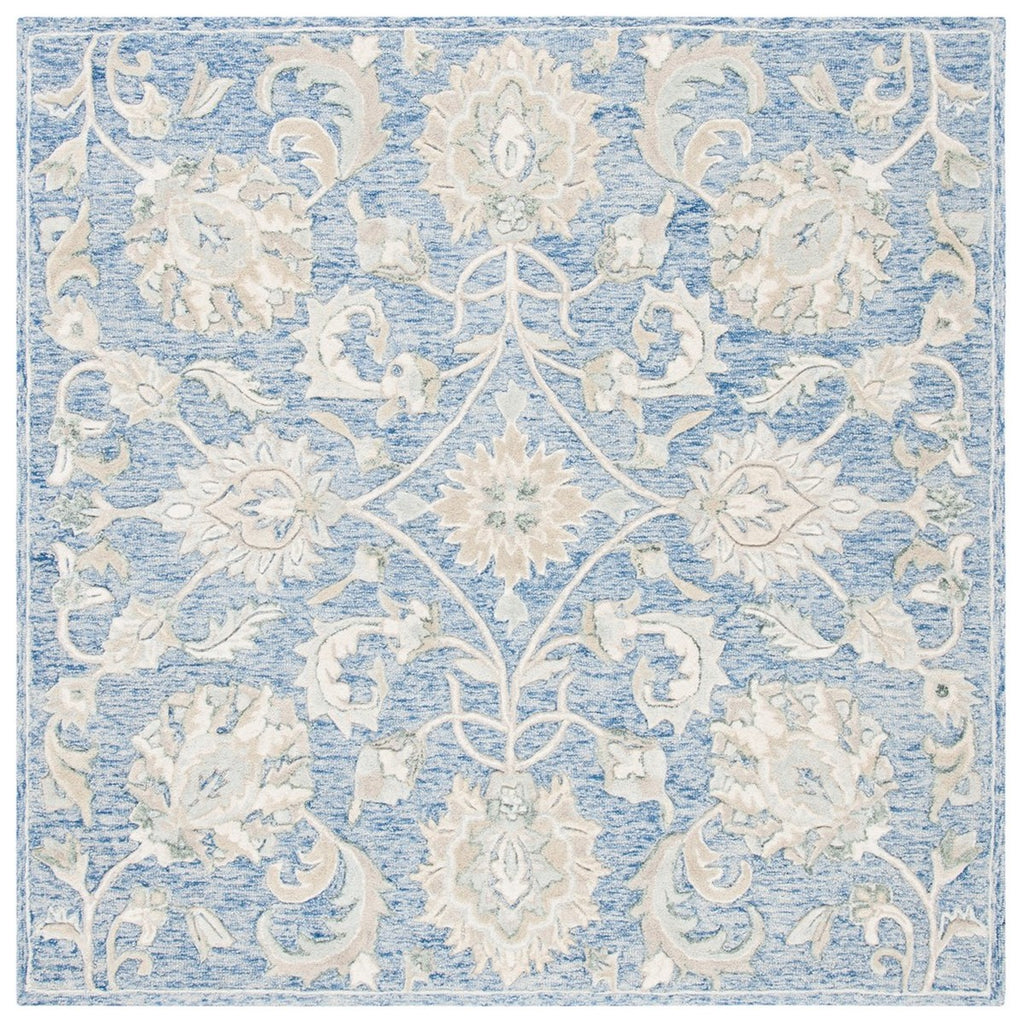 Glamour 624  Hand Tufted 100% Wool (Blended New Zealand Wool) Rug Blue / Beige