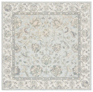 Glamour 628  Hand Tufted 100%Wool Pile Rug Light Blue / Ivory