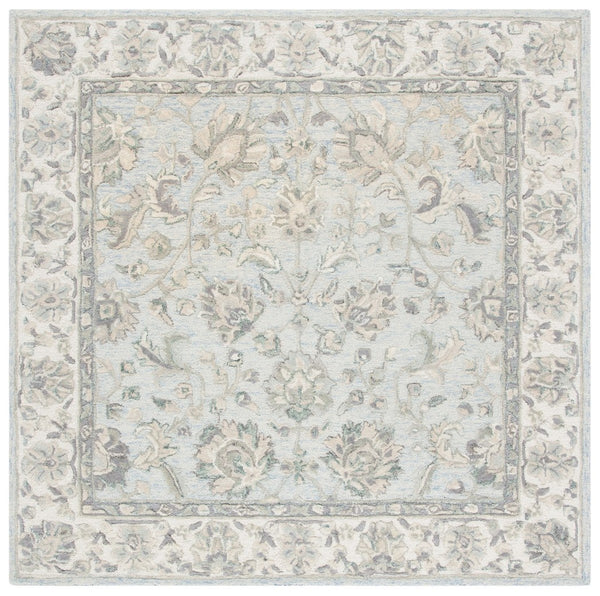 Glamour 628  Hand Tufted 100%Wool Pile Rug Light Blue / Ivory