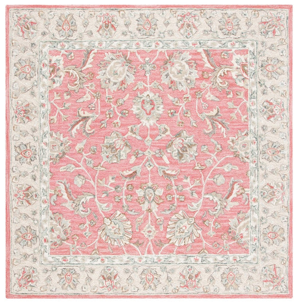 Glamour 628  Hand Tufted 100%Wool Pile Rug Pink / Beige