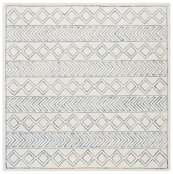 Glamour 633  Hand Tufted 100% New Zealand Wool Pile Rug Ivory / Blue
