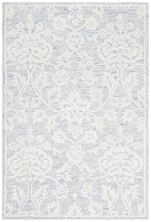 Glamour 651  Hand Tufted 100% Wool Pile Rug Blue / Ivory