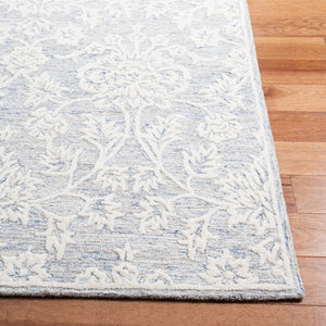 Glamour 651  Hand Tufted 100% Wool Pile Rug Blue / Ivory