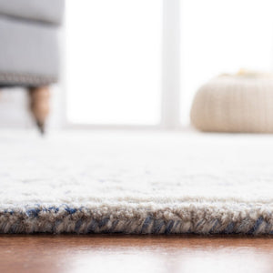 Glamour 651  Hand Tufted 100% Wool Pile Rug Blue / Ivory