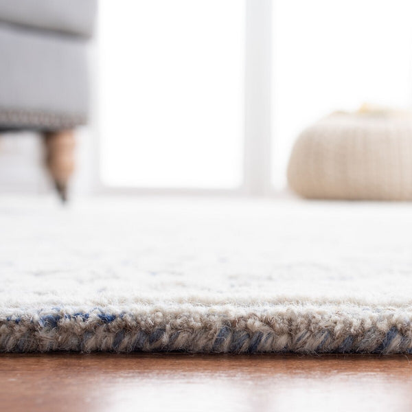 Glamour 651  Hand Tufted 100% Wool Pile Rug Blue / Ivory