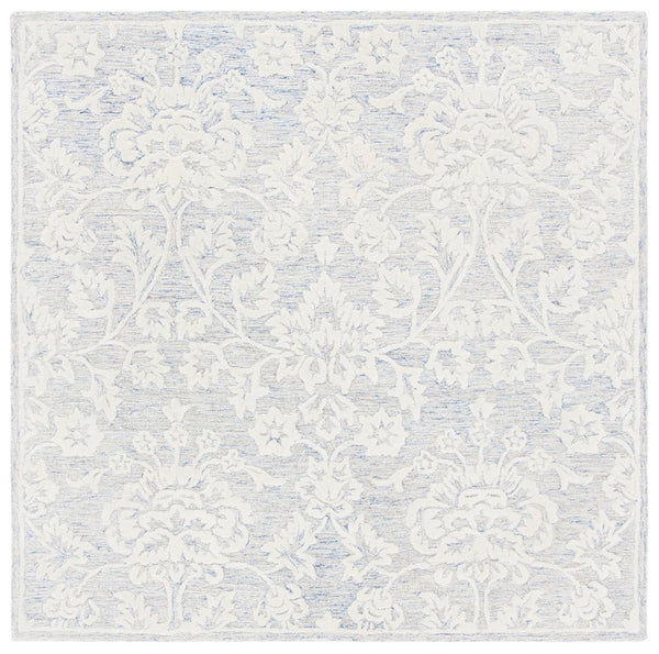 Glamour 651  Hand Tufted 100% Wool Pile Rug Blue / Ivory