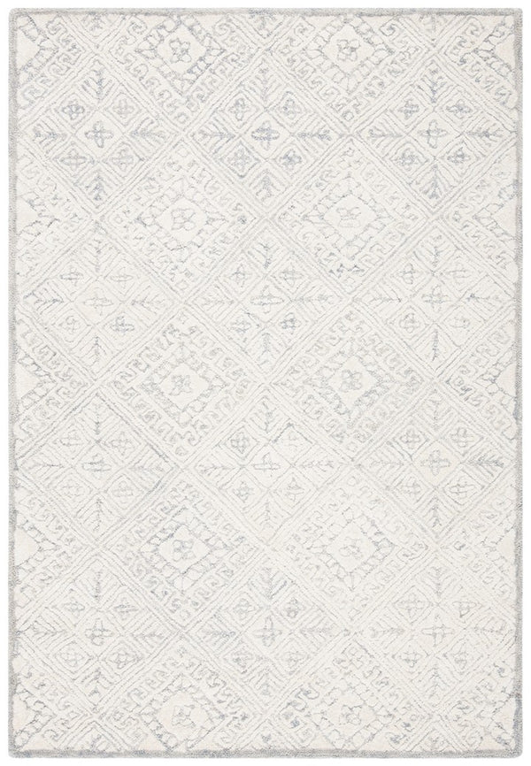 Glamour 660  Hand Tufted 100% Wool Pile Rug Grey / Ivory