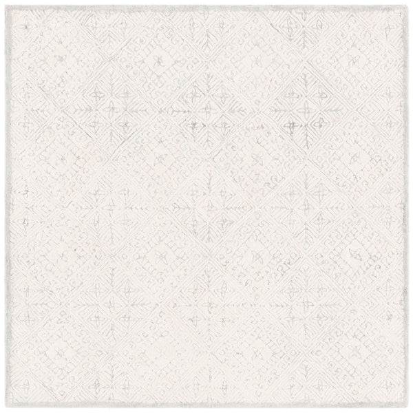 Glamour 660  Hand Tufted 100% Wool Pile Rug Grey / Ivory