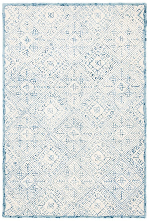 Glamour 660  Hand Tufted 100% Wool Pile Rug Blue / Ivory