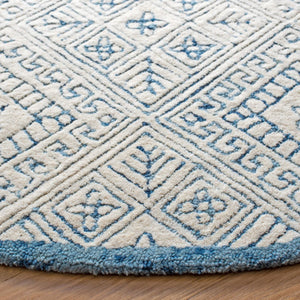 Glamour 660  Hand Tufted 100% Wool Pile Rug Blue / Ivory