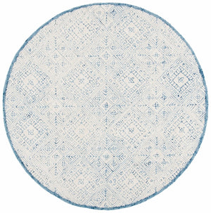 Glamour 660  Hand Tufted 100% Wool Pile Rug Blue / Ivory