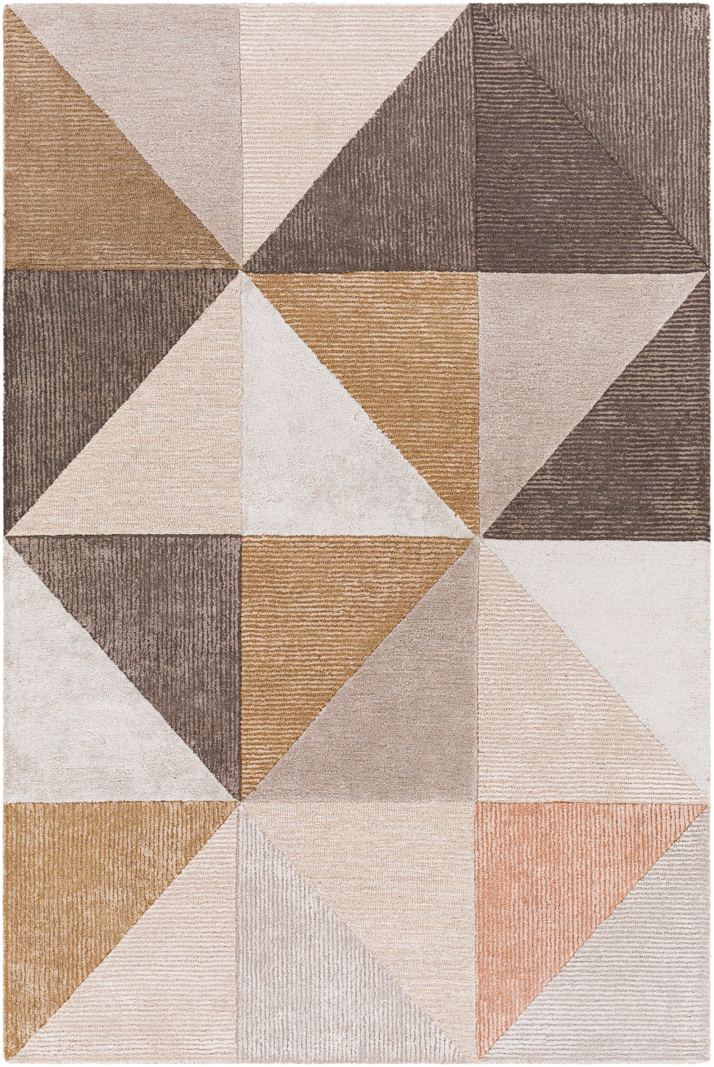 Glasgow GLS-2301 Modern Viscose, Wool Rug GLS2301-81012 Beige, Camel, Light Gray, Medium Gray, Charcoal, Pale Pink 60% Viscose, 40% Wool 8'10" x 12'