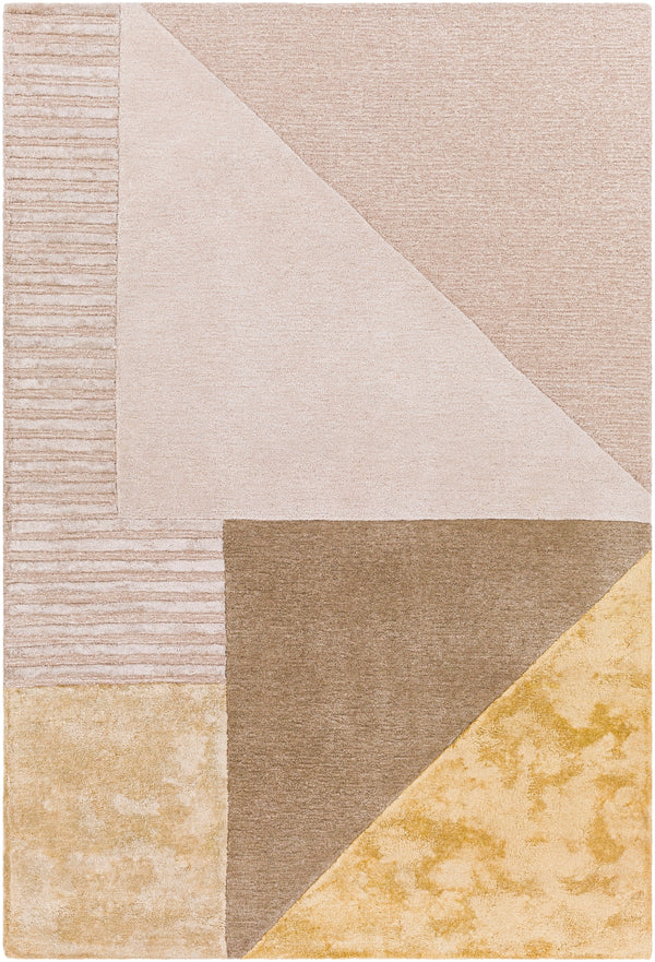 Glasgow GLS-2303 Modern Viscose, Wool Rug GLS2303-81012 Cream, Beige, Taupe, Saffron 60% Viscose, 40% Wool 8'10" x 12'