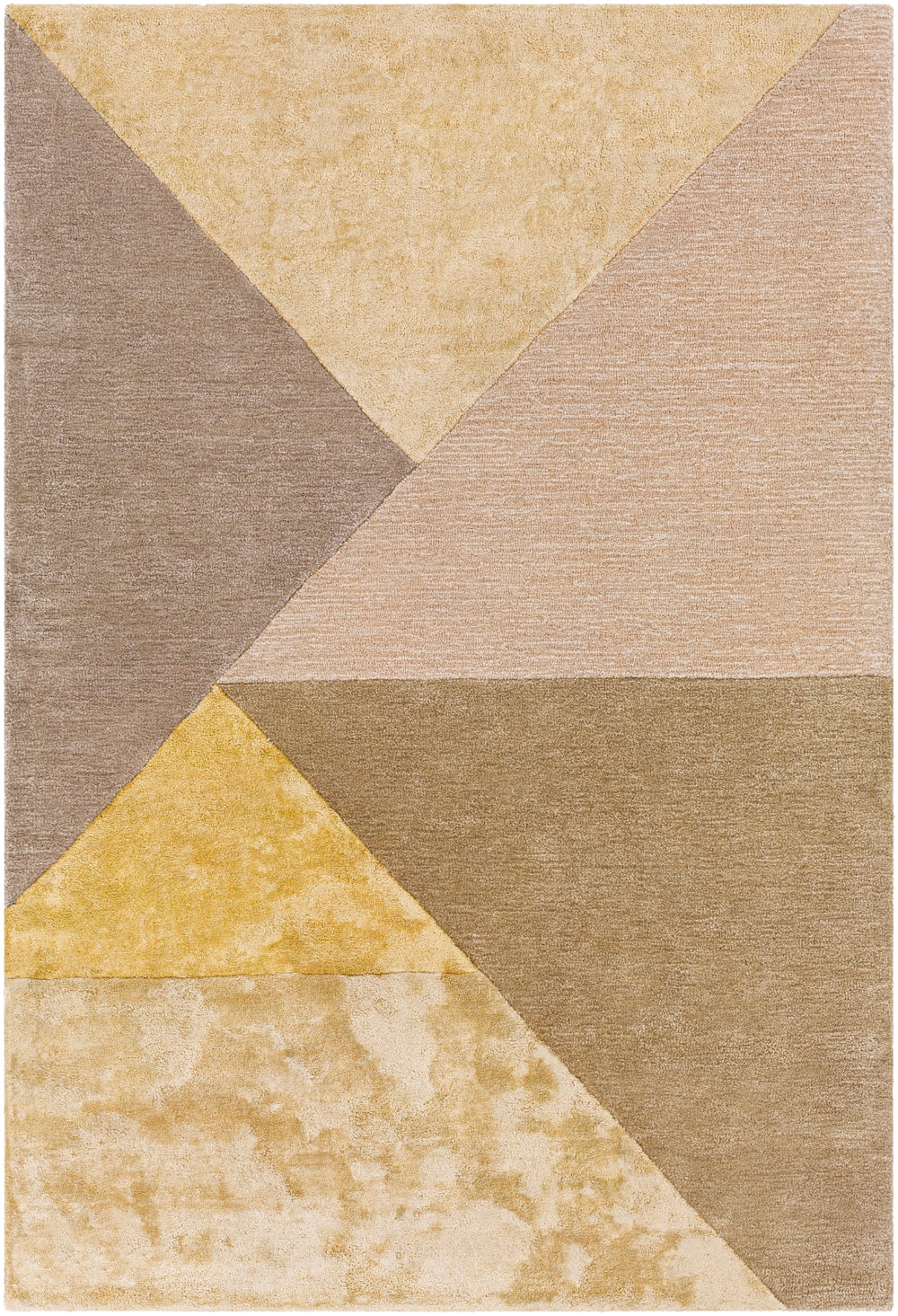 Glasgow GLS-2304 Modern Viscose, Wool Rug GLS2304-81012 Medium Gray, Saffron, Taupe, Beige, Wheat 60% Viscose, 40% Wool 8'10" x 12'