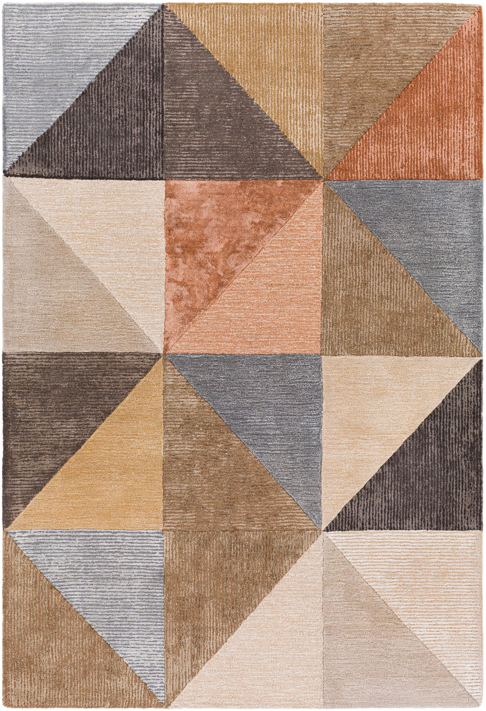 Glasgow GLS-2308 Modern Viscose, Wool Rug GLS2308-81012 Rose, Denim, Charcoal, Taupe, Beige, Light Gray, Medium Gray, Pale Pink 60% Viscose, 40% Wool 8'10" x 12'