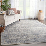 Nourison kathy ireland Home Malta MAI12 Vintage Machine Made Power-loomed Indoor only Area Rug Ivory/Blue 9' x 12' 99446495105