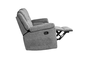 Porter Designs Ronan Soft Gray Chenille seat Transitional Reclining Love Gray 03-201C-02-8078