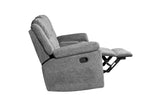 Porter Designs Ronan Soft Gray Chenille seat Transitional Reclining Love Gray 03-201C-02-8078